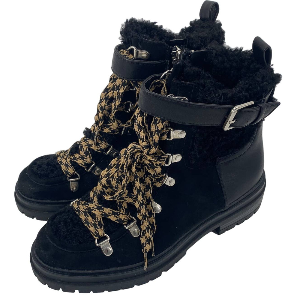 Circus by Sam Edelman Black and Tan Lace Up Boots